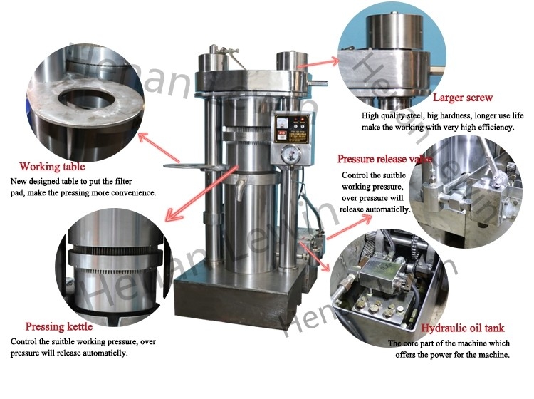1.1KW 簡単操作 液圧油圧機 オリーブ芝麻油製造機 6YY-185 アボカド油加工設備